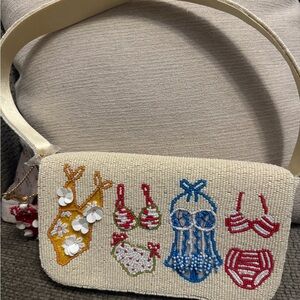 Viral Bikini Beaded Shoulder Bag w/Charm Made In India